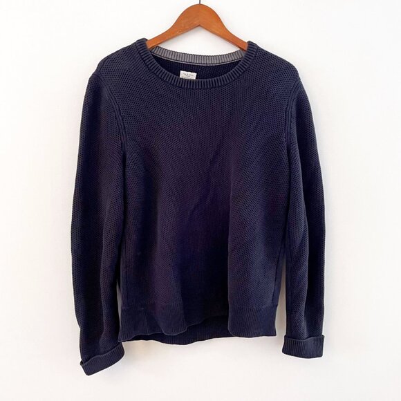 Rag & Bone Men's Navy Blue Bennett Textured Crewneck Sweater, Size Large - Picture 2 of 5